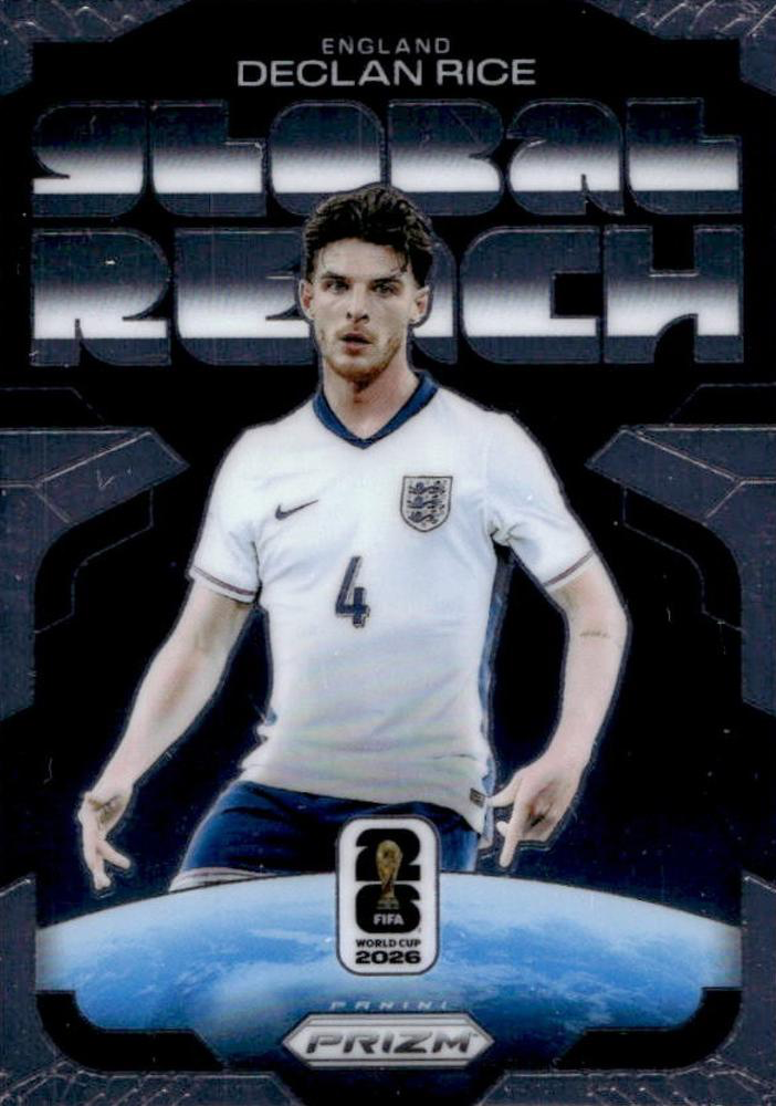 2026 Panini Prizm World Cup Global Reach Declan Rice #3 Angleterre