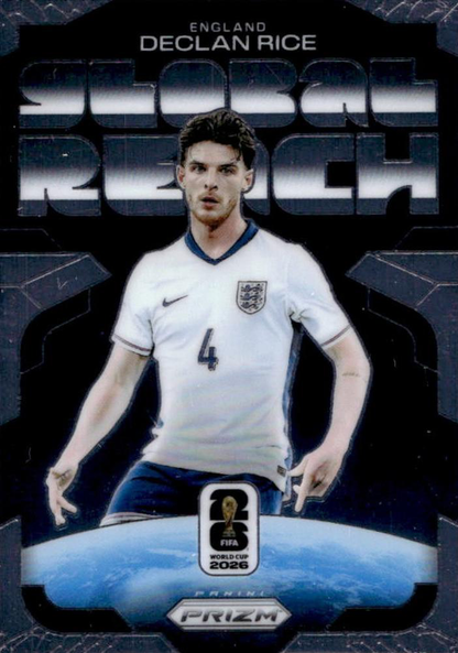 2026 Panini Prizm World Cup Global Reach Declan Rice #3 Angleterre