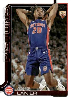 2025 Topps NBA Chaz Lanier RC #238 Detroit Pistons