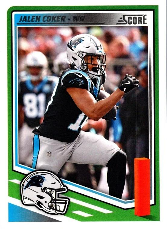 2025 Panini Score Jalen Coker #74 Carolina Panthers