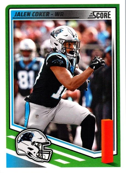 2025 Panini Score Jalen Coker #74 Carolina Panthers