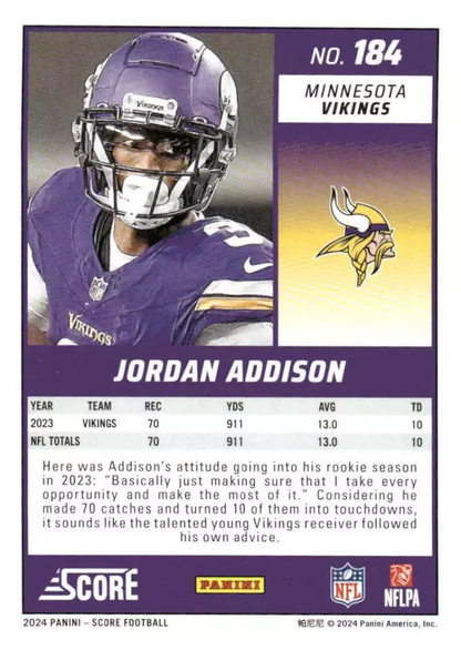 2024 Panini Score Football Justin Jefferson Minnesota Vikings #183