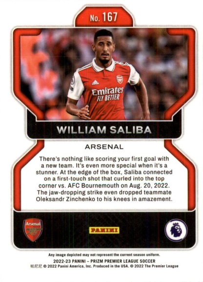 2022 Panini Prizm Premier League William Saliba RC #167 Arsenal FC