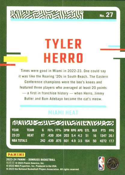 2023 Panini Donruss Tyler Herro #27 Miami Heat