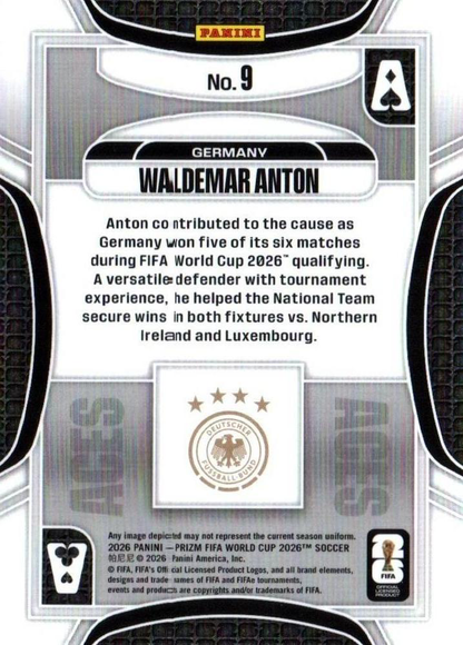 2026 Panini Prizm World Cup Aces Waldemar Anton #9 Allemagne
