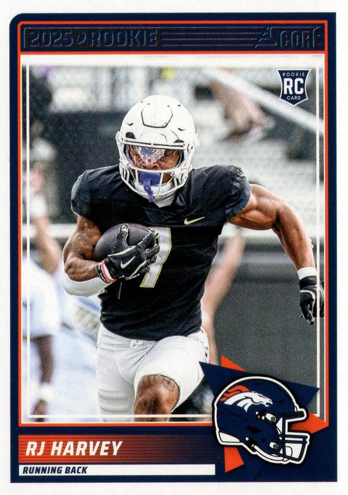 2025 Panini Score RJ Harvey RC #49 Denver Broncos