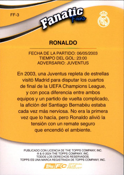 2024 Topps Real Madrid Fan Set Fanatics Fans Ronaldo #FF-3 Real Madrid CF