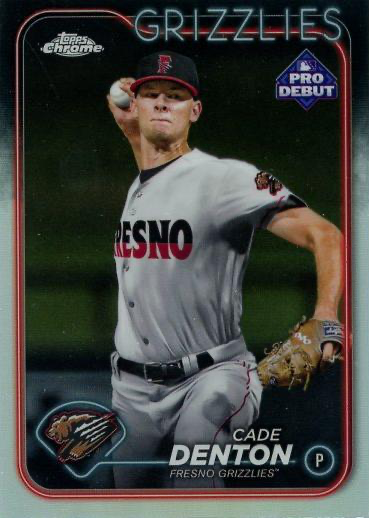 2024 Topps Pro Debut Chrome Refractor Cade Denton #PDC-86 Fresno Grizzlies