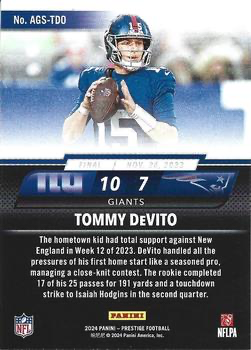 2024 Panini Prestige Any Given Sunday Tommy DeVito #AGS-TDO New York Giants