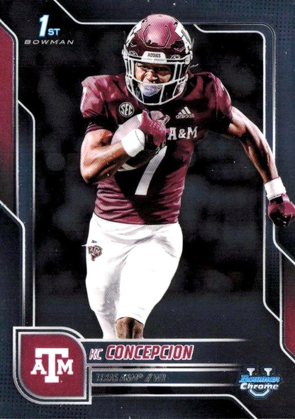 2025 Topps Bowman U Chrome KC Concepcion 1st #91 Texas A&M Aggies