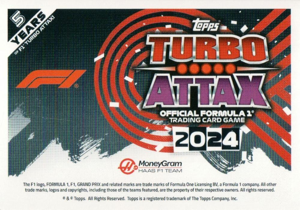 2024 Topps Turbo Attax F1 Kevin Magnussen CC Miami #149 Haas F1 Team