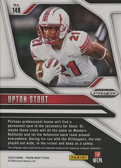 2025 Panini Prizm Draft Picks Upton Stout #149 Western Kentucky Hilltoppers