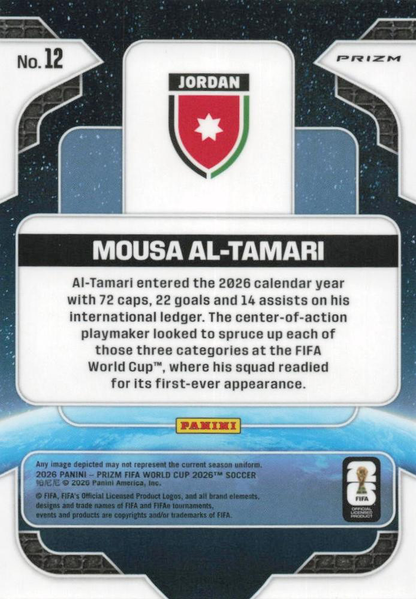 2026 Panini Prizm World Cup Global Reach Mousa Al-Tamari #12 Jordanie