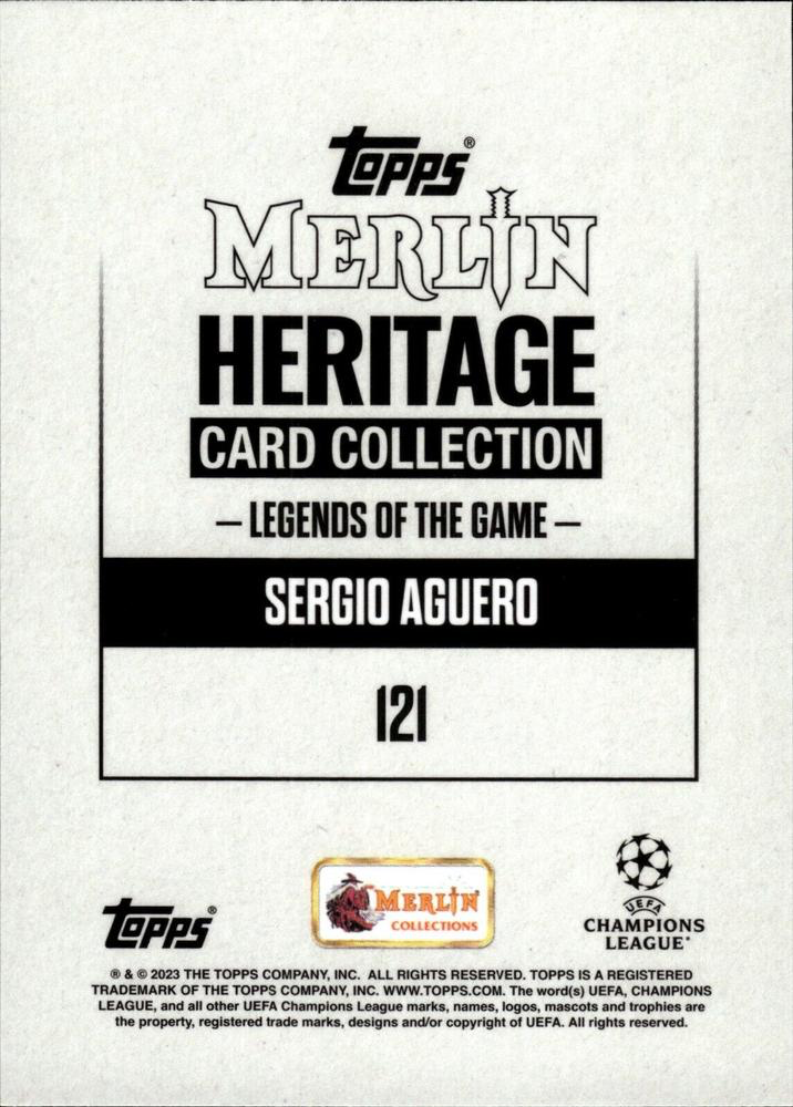 2023 Topps Merlin Heritage UCC Sergio Aguero LGD #121 Manchester City