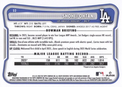 2026 Topps Bowman Chrome Mojo Shohei Ohtani #52 Los Angeles Dodgers