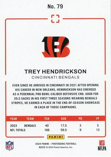 2024 Panini Photogenic Trey Hendrickson #79 Cincinnati Bengals