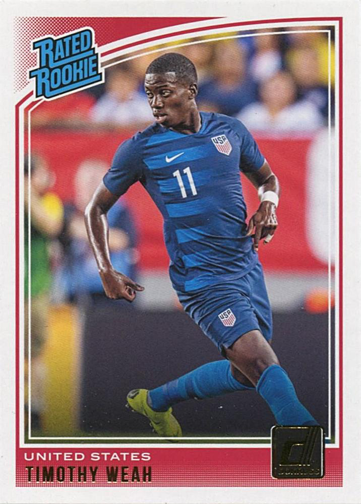 2018 Panini Donruss Timothy Weah Rated Rookie RC #198 USA