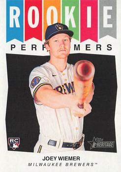 2023 Topps Heritage Rookie Performers Joey Wiemer Milwaukee Brewers #RP-9