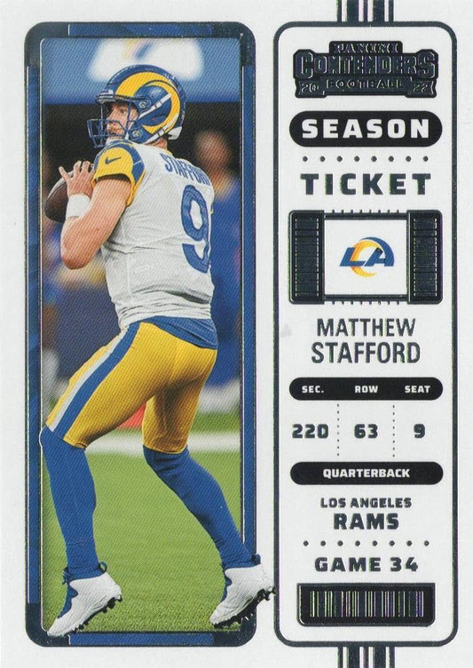 2022 Panini Contenders Matthew Stafford Los Angeles Rams #47
