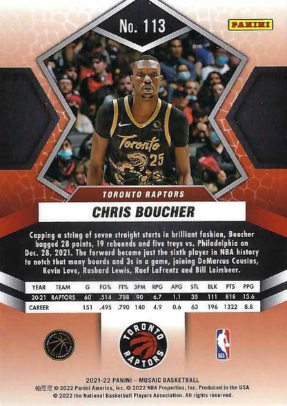 2021 Panini Mosaic Chris Boucher #113 Toronto Raptors