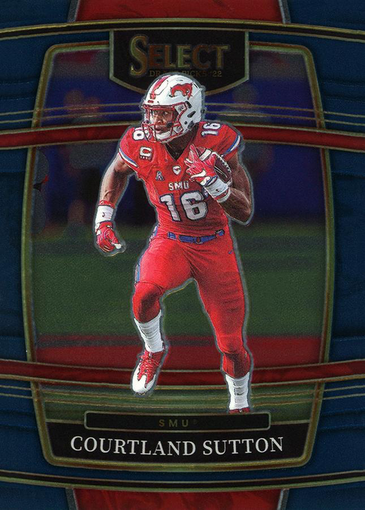 2022 Panini Select Draft Picks Blue Courtland Sutton #93 SMU Mustangs