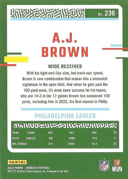 2023 Panini Donruss A.J. Brown #236 Philadelphia Eagles