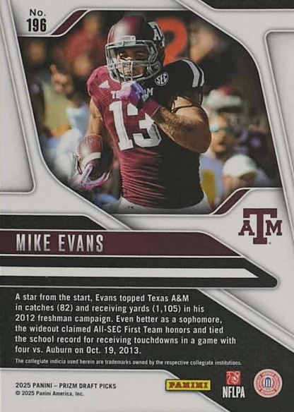2025 Panini Prizm Draft Picks Mike Evans #196 Texas A&M Aggies