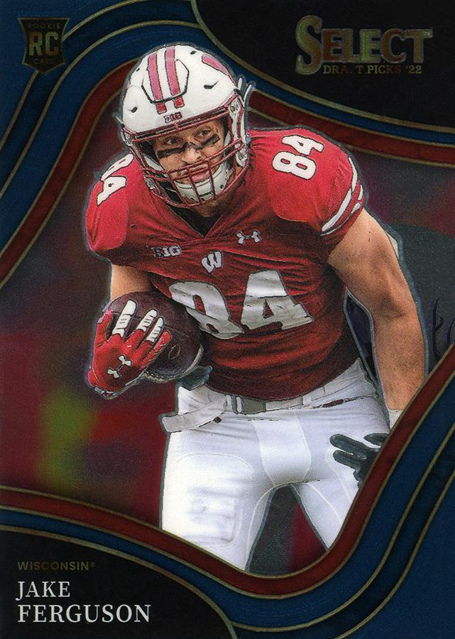 2022 Panini Select Draft Picks Blue Jake Ferguson #122 Wisconsin Badgers