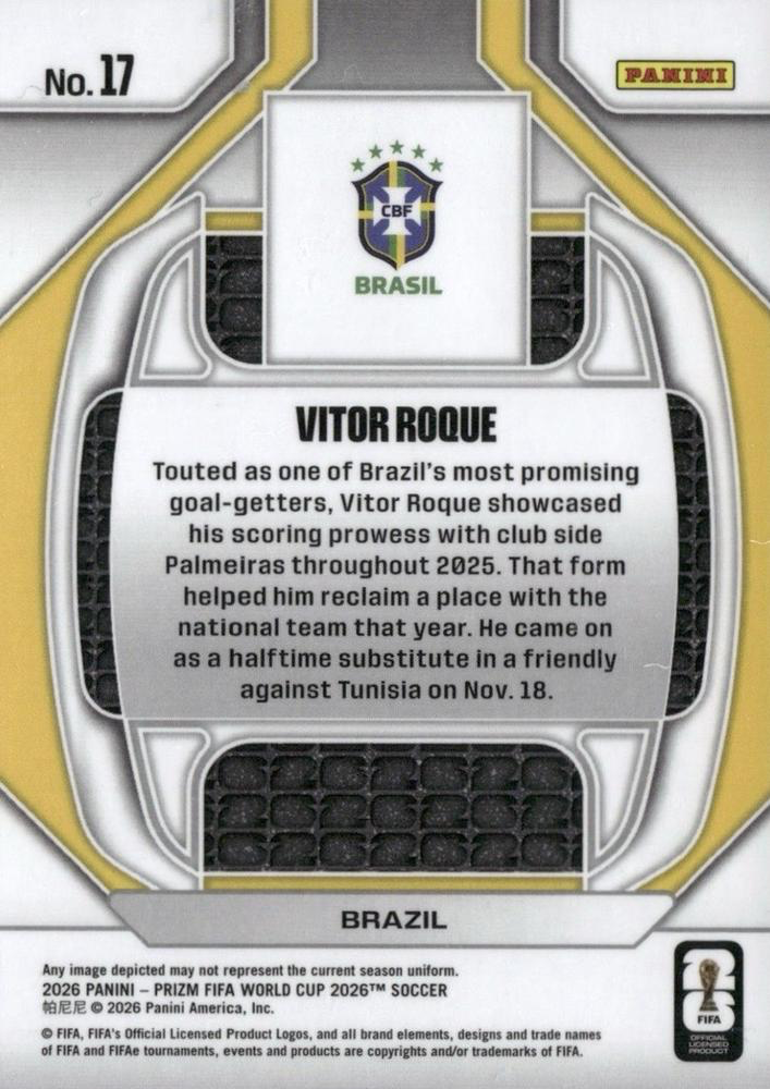 2026 Panini Prizm FIFA World Cup New Era Vitor Roque #17 Brésil