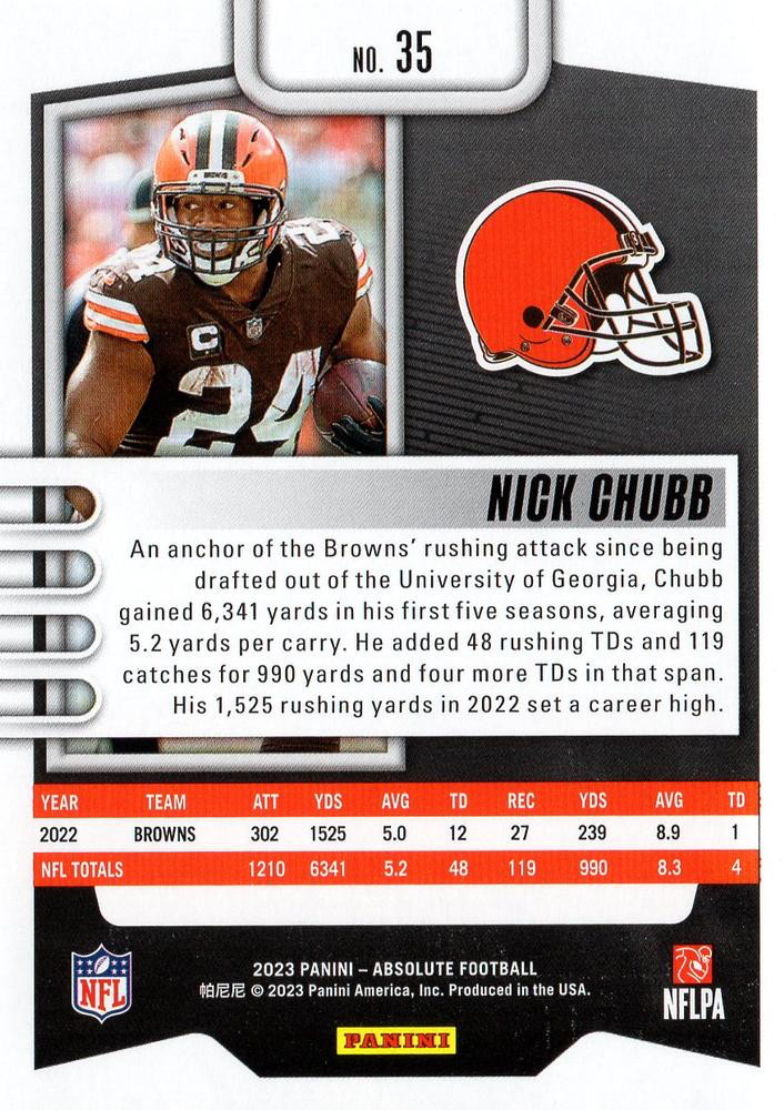 2023 Panini Absolute Nick Chubb #35 Cleveland Browns