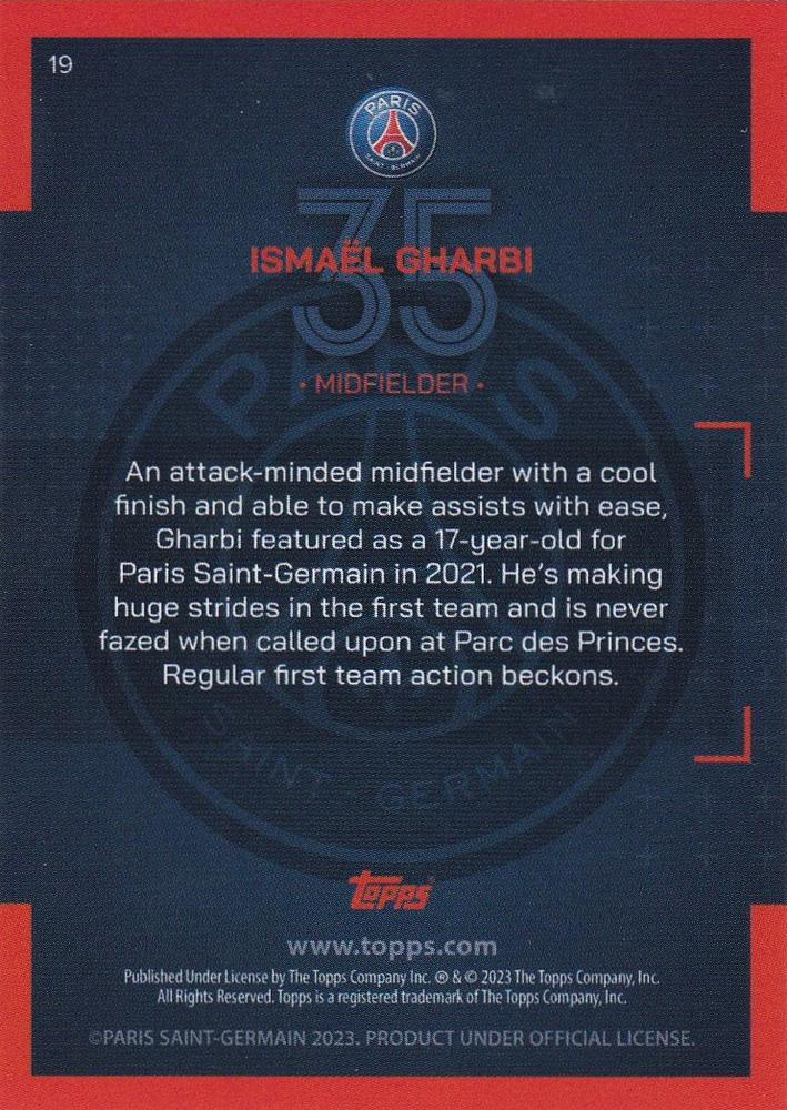 2022 Topps PSG Team Set Ismaël Gharbi #19 Paris Saint-Germain