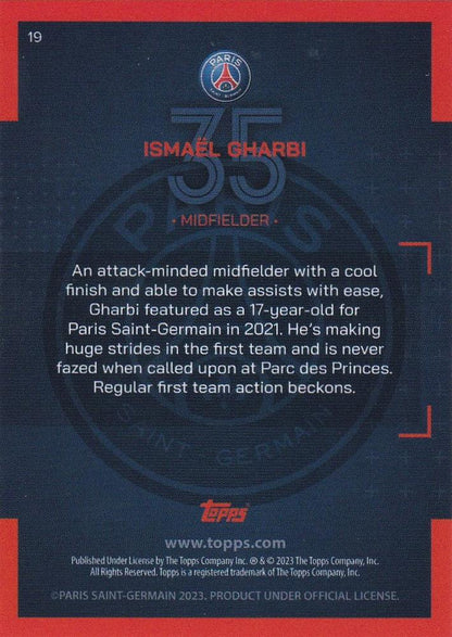 2022 Topps PSG Team Set Ismaël Gharbi #19 Paris Saint-Germain