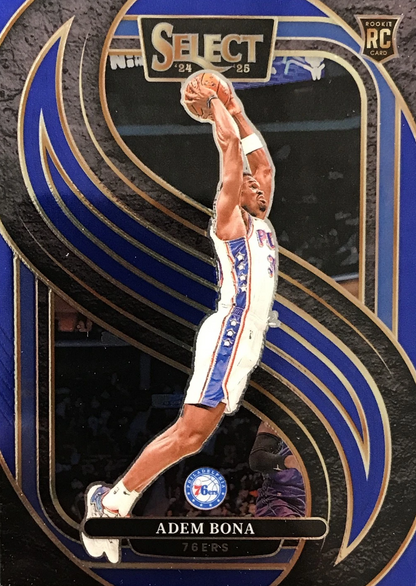 2024 Panini Select Adem Bona RC Blue #196 Philadelphia 76ers