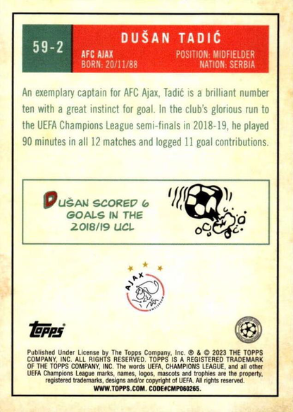 2022 Topps Chrome UCC Dušan Tadić 1959 Topps #59-2 Ajax
