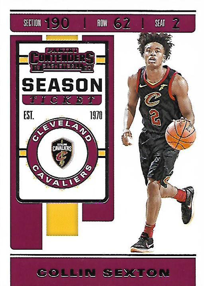 2019 Panini Contenders Collin Sexton #19 Cleveland Cavaliers