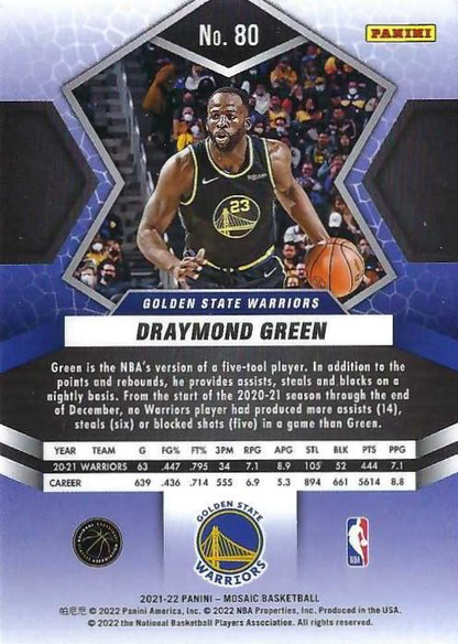 2021 Panini Mosaic Draymond Green #80 Golden State Warriors
