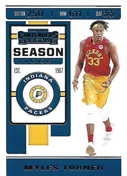 2019 Panini Contenders Myles Turner #84 Indiana Pacers