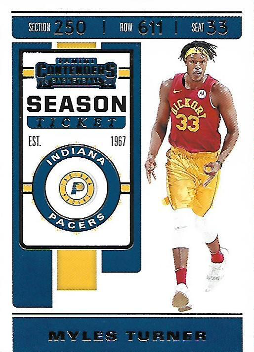 2019 Panini Contenders Myles Turner #84 Indiana Pacers