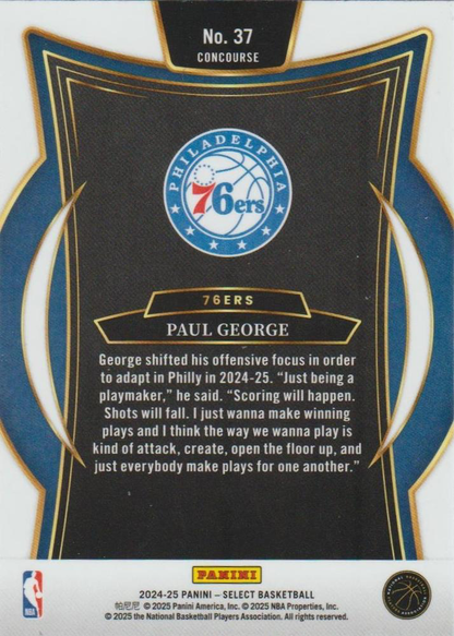 2024 Panini Select Paul George Blue #37 Philadelphia 76ers