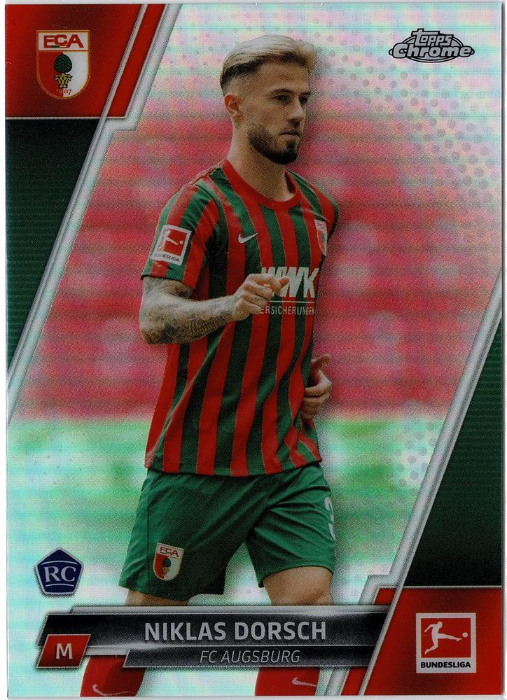 2021 Topps Chrome Bundesliga Refractor Niklas Dorsch #3 FC Augsburg