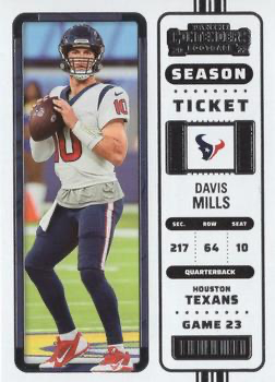 2022 Panini Contenders Davis Mills Houston Texans #37