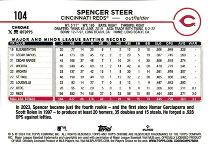 2024 Topps Chrome Spencer Steer ASR Cincinnati Reds #104