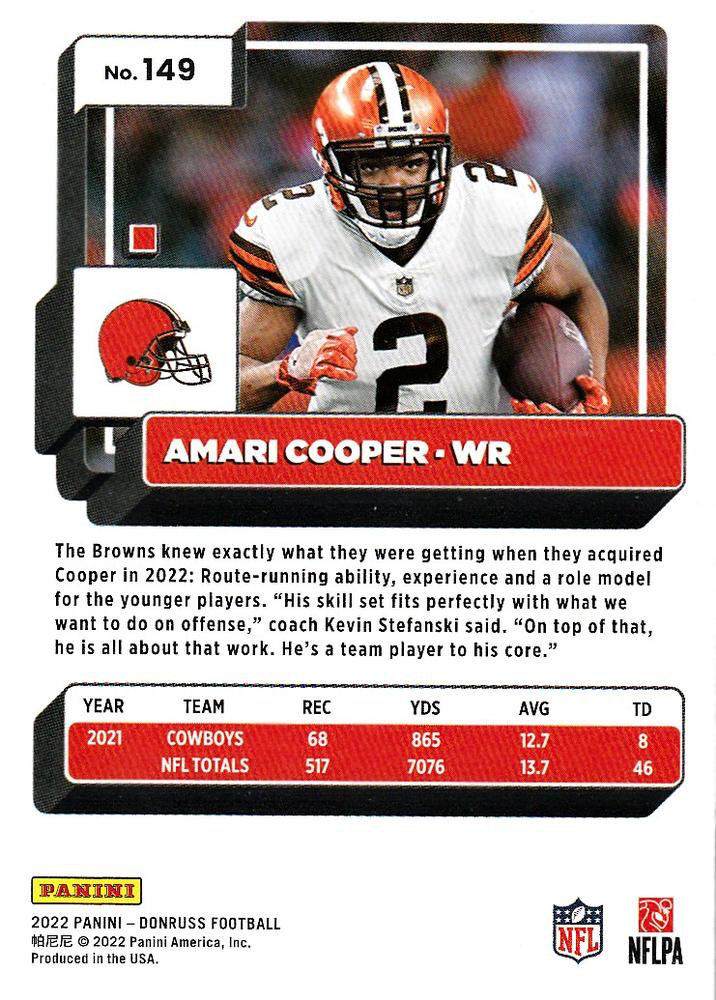 2022 Panini Donruss Amari Cooper #149 Cleveland Browns