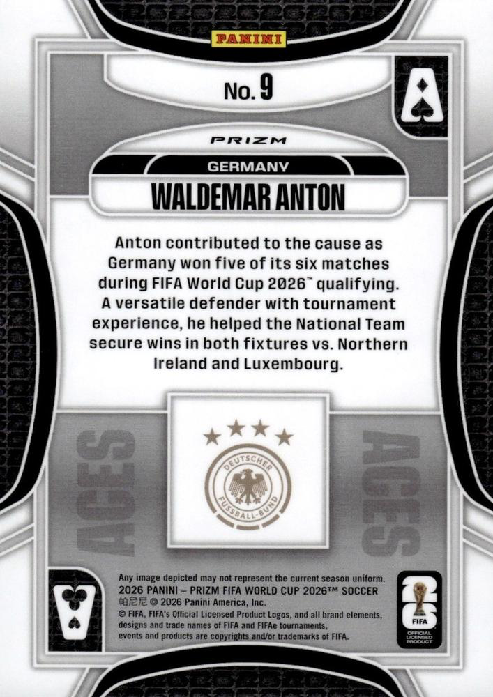 2026 Panini Prizm World Cup Aces Silver Waldemar Anton #9 Allemagne