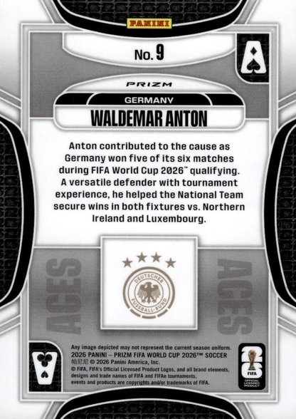2026 Panini Prizm World Cup Aces Silver Waldemar Anton #9 Allemagne