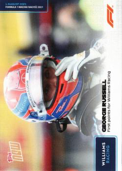 2021 Topps Now Formula 1 George Russell #039 Williams Racing Williams Racing
