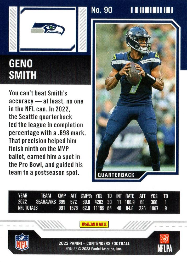2023 Panini Contenders Geno Smith Seattle Seahawks #90