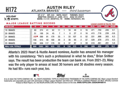 2024 Topps Holiday Austin Riley Atlanta Braves #H172