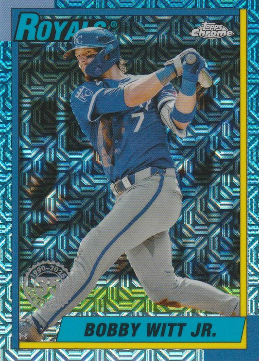 2025 Topps Series 1 Mojo 1990 Topps Baseball 35th Anniversary Chrome Bobby Witt Jr. Kansas City Royals #T90C-56