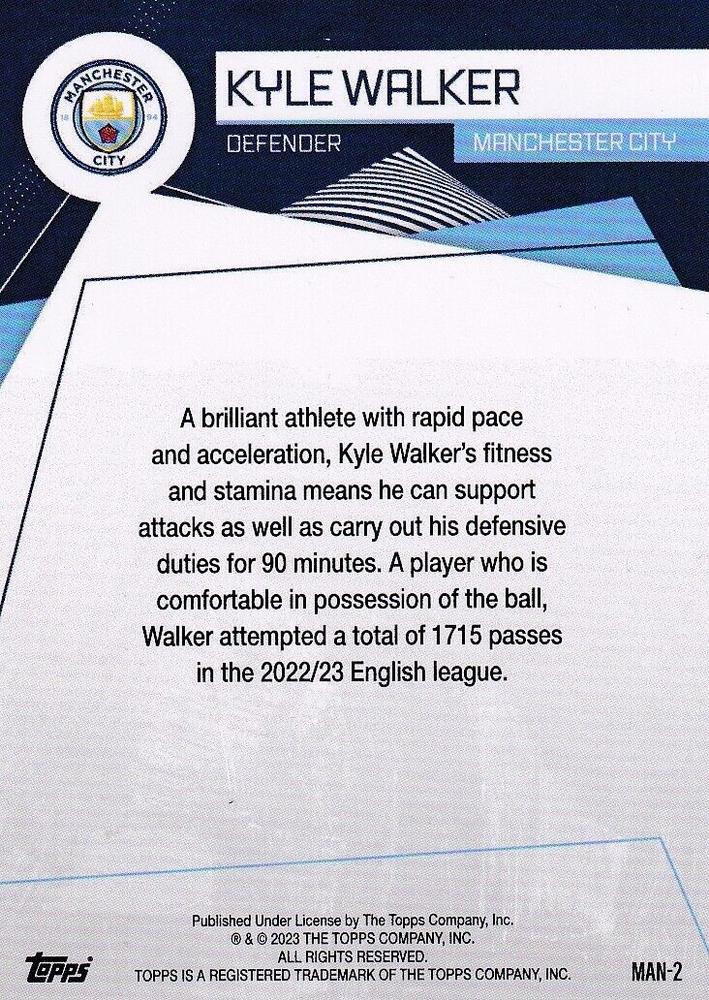 2023 Topps Manchester City Fan Set Kyle Walker #MAN-2